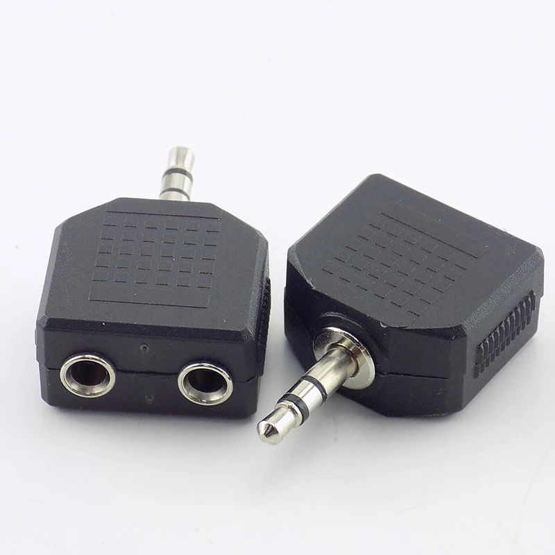 Stereo 3.5mm Audio Jack Male to Dual 3.5mm Female Double Earphone Headphone Y Splitter Adapter Plug MP3 Phone DIY Converter