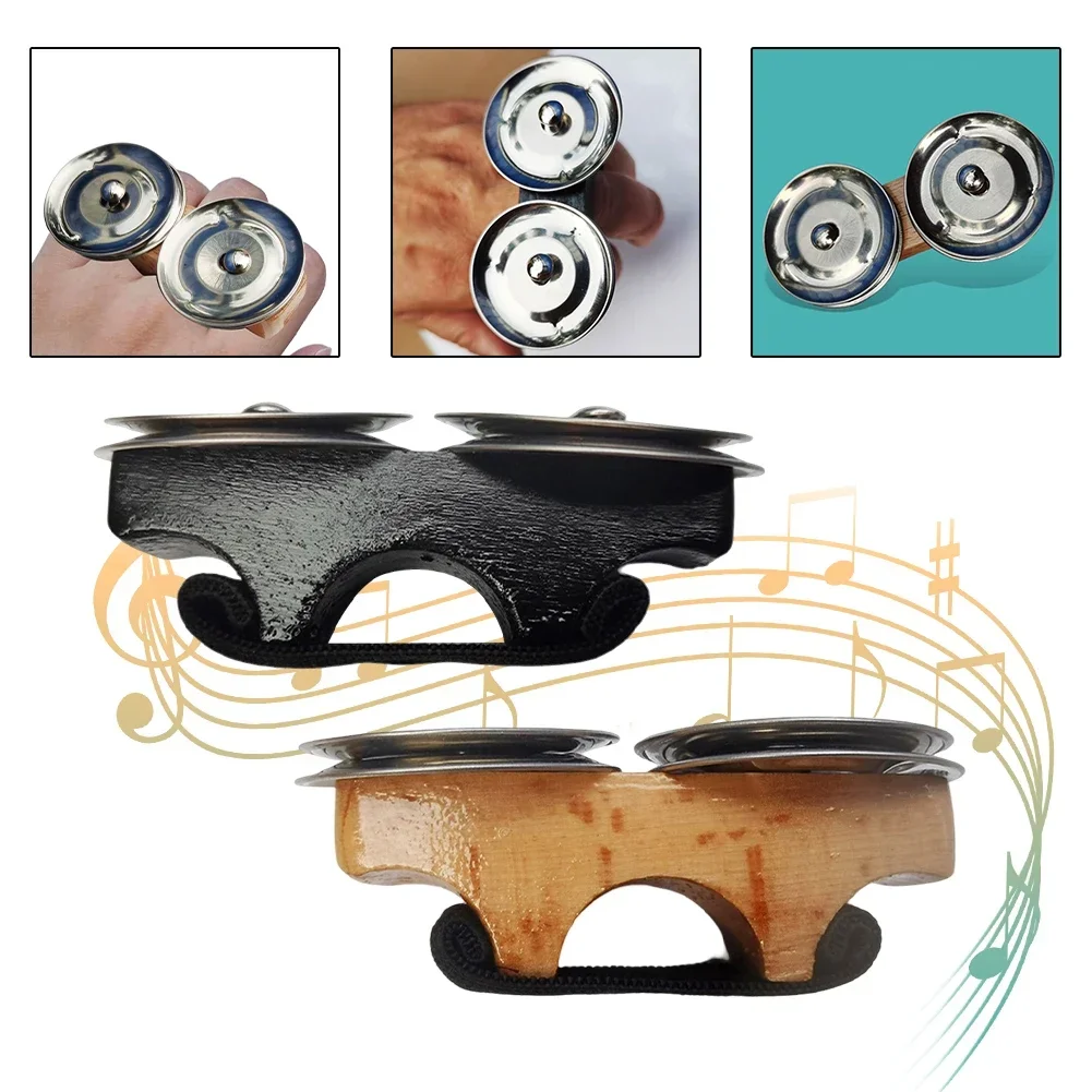 1pc Finger Jingles Tambourine Nickel-plated Steel Jingles Handheld Percussion For Cajon Hand Drum Percussion Accessories