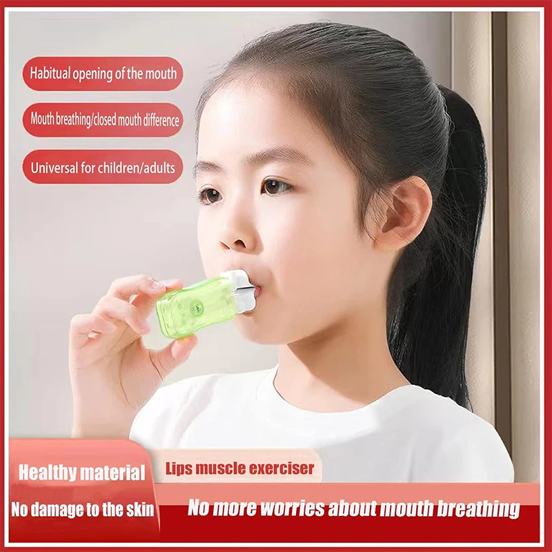 Pelatih bibir pemijat mulut, pelatih otot bibir pengencang pelangsing wajah meningkatkan pernapasan mulut latihan otot mulut hijau