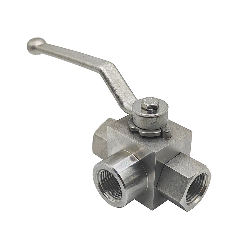 High Pressure Stainless Steel 3-Way Ball Valve L Type Female Thread 1/4\