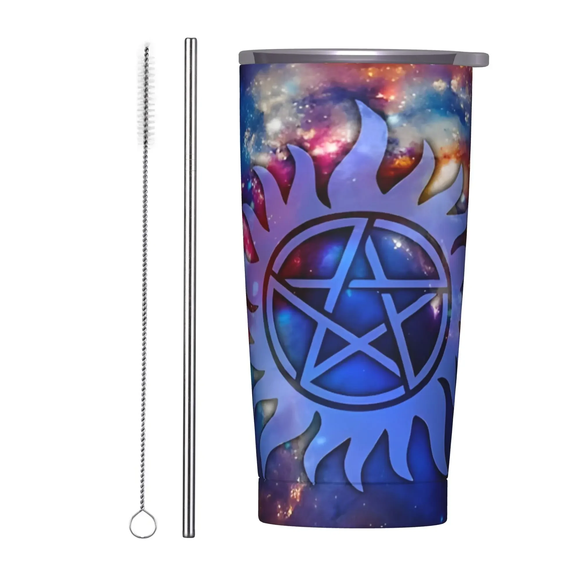 Supernatural Starry Insulated Tumbler with Straws Lid Drama Stainless Steel Coffee Mugs Outdoor Portable Hot Cold Drink Cup 20oz