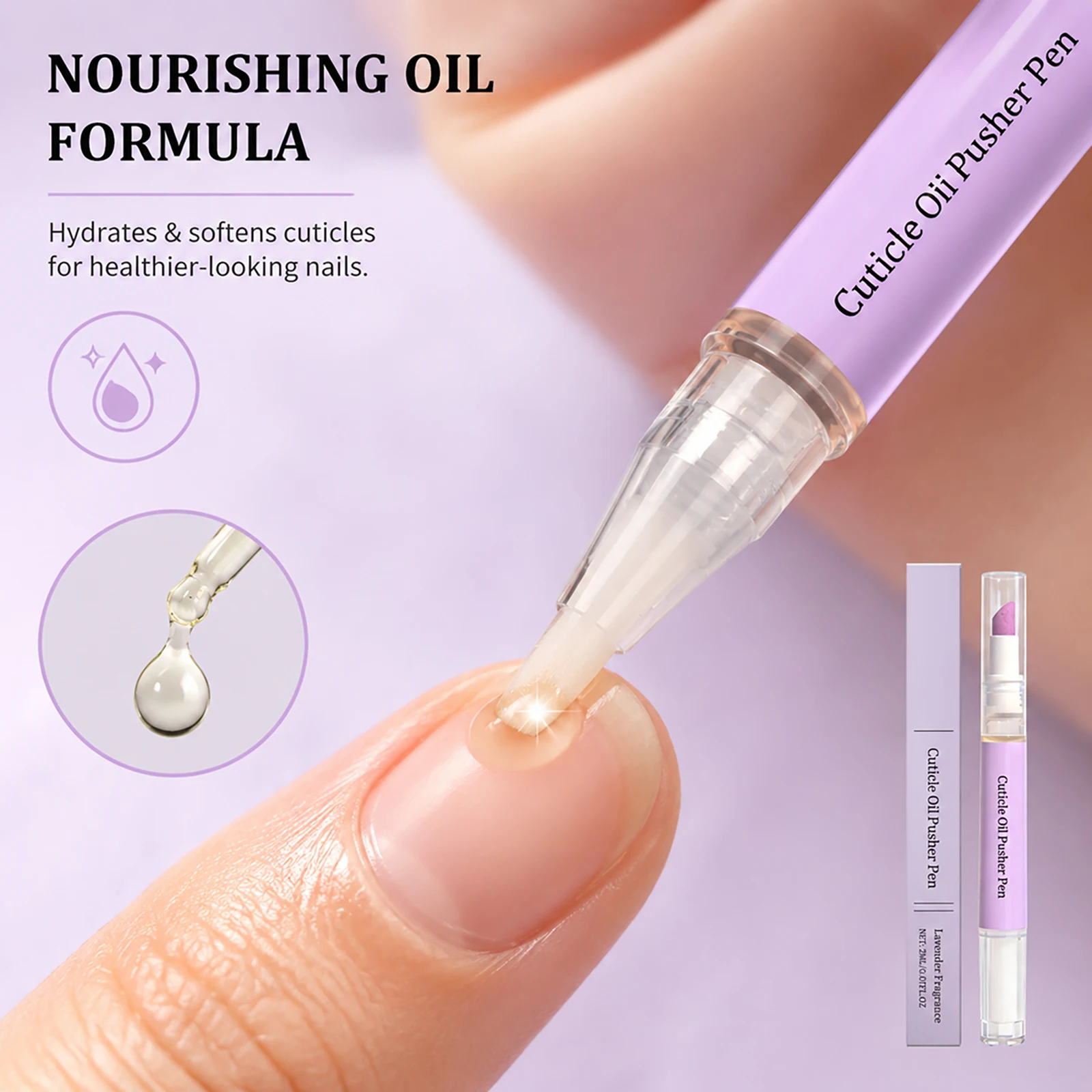 Portable Nail Nutrition Oil Pen Gentle Exfoliation Relieve Damaged Weak Nails Cuticle Oil Pusher Pen Nourishing Nail Care