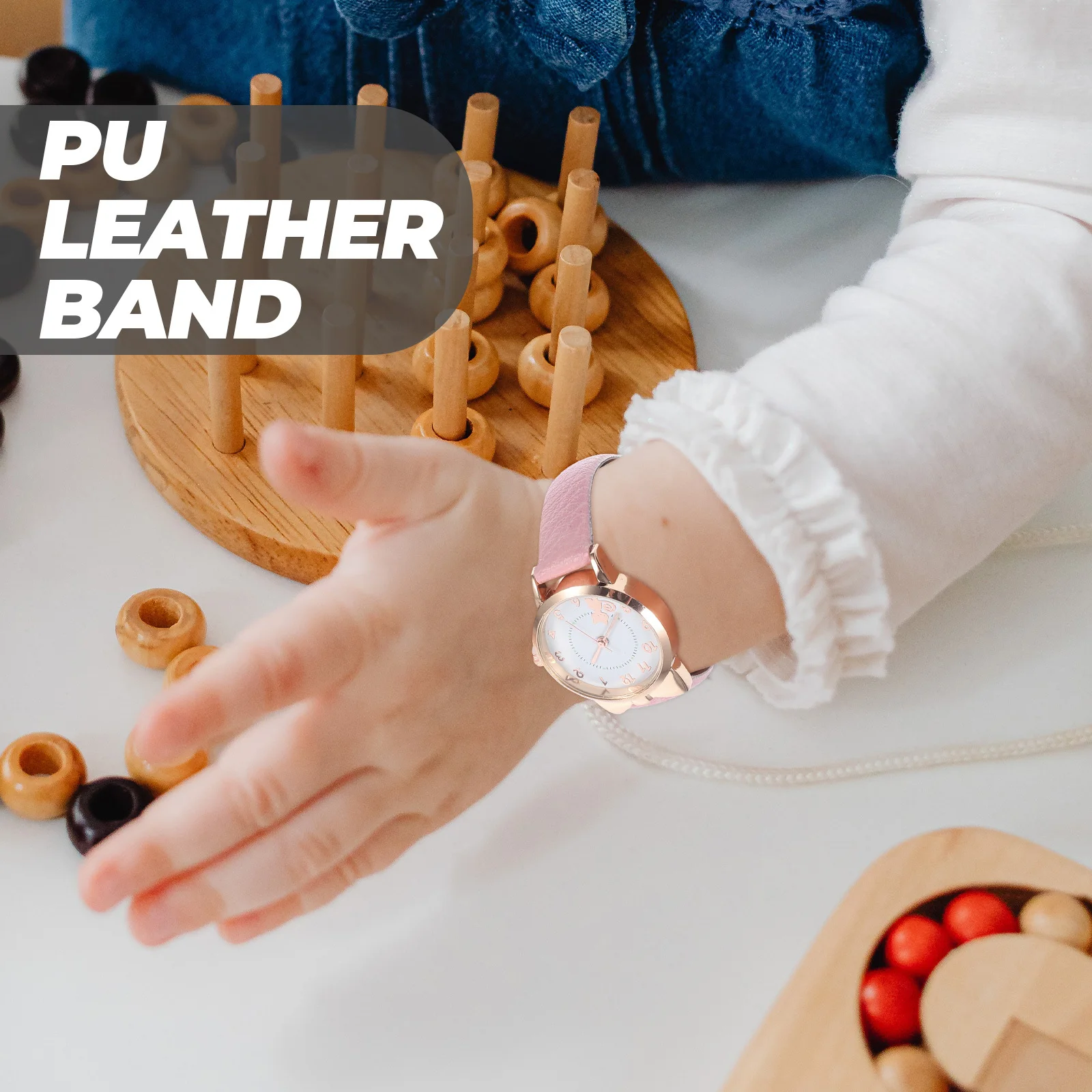 كوارتز لساعات كوارتز وردية لحزام ساعة تناظرية بإبزيم معدني ساعة متينة على شكل كرتوني هدية #3