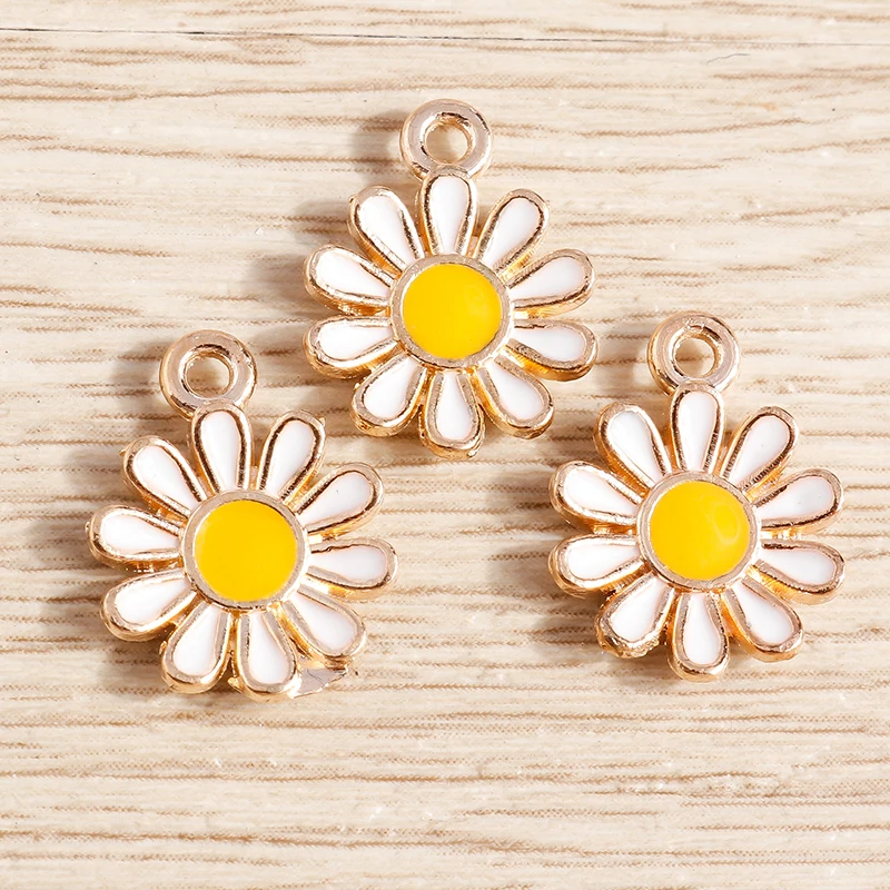 10 Stück Modische Bunte Emaille-Blumenanhänger für Schmuckherstellung, Ohrringe, Halsketten, Armbänder, DIY-Bastelzubehör – Detail 31