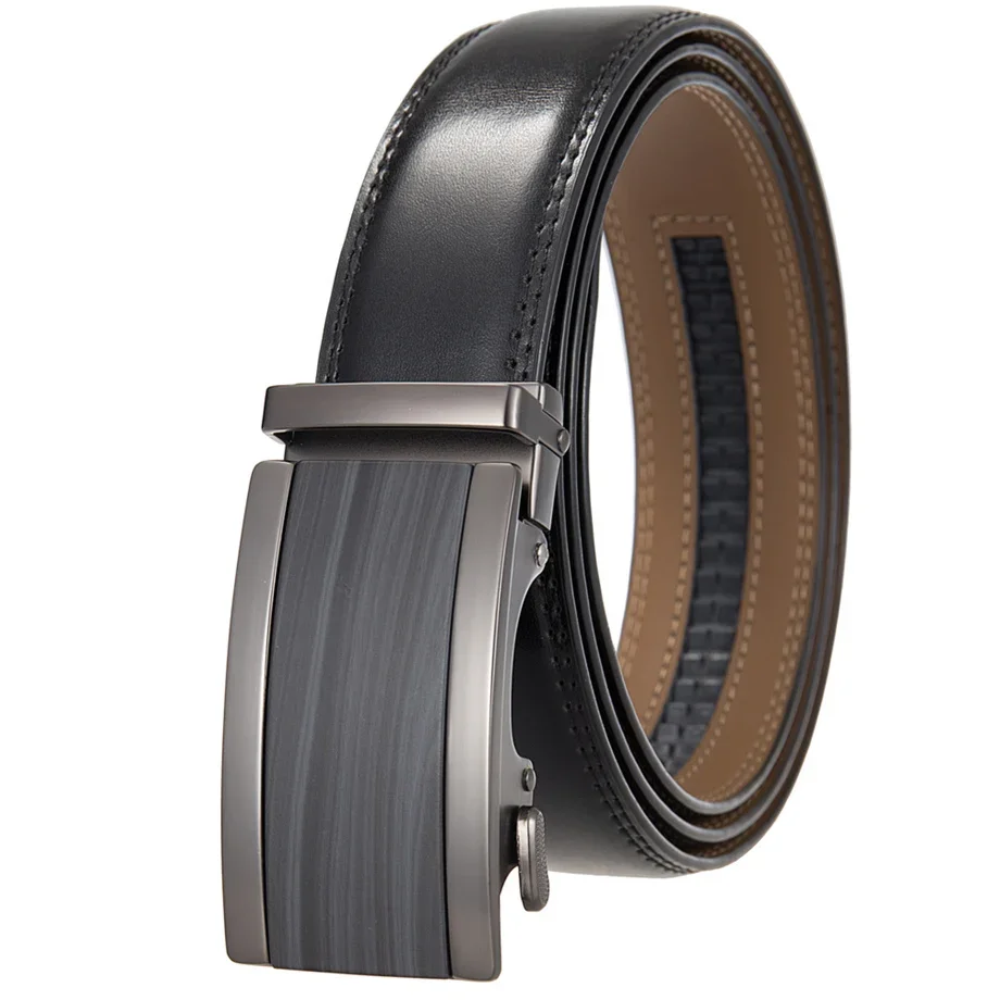 Plyesxale 3.5 cm Breedte Nieuwe Luxe Mannen Lederen Riem High-end Heren Automatische Gesp Riem Business All-match Tailleband B1215