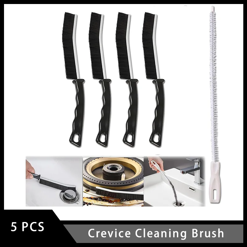 5 Pcs Crevice Cleaning Brush Multifunctional Gap Cleaning Brush Tool for Cleaning Kitchen Bathroom Faucets Corners Taps Door