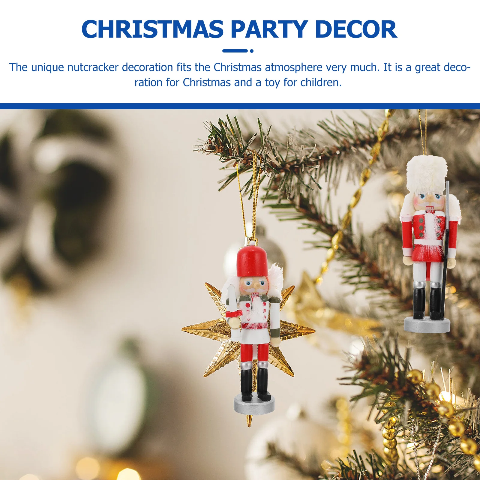 

4Pcs Christmas Nutcrackers Wooden Soldier Decorations Xmas Tree Ornaments Holiday Festival Gift Home Party Decoration