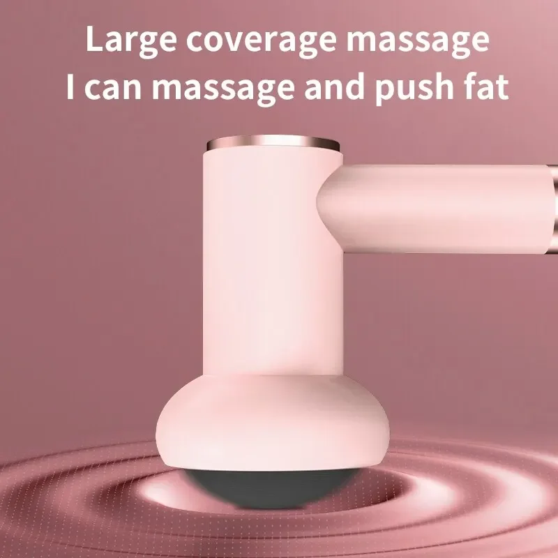 Massage Gun Wireless Charging Fat Pushing Machine Handheld Portable Massage Stick Neck, Waist, Shoulder Kneading Pink White Cake