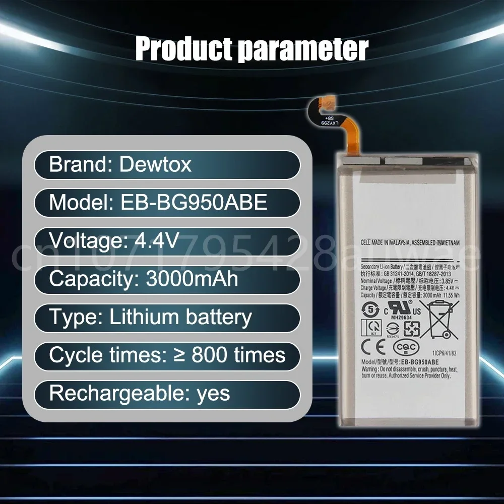 Original Replacement Battery EB-BG950ABE for Samsung GALAXY S8 G9508 SM-G9508 Project Dream EB-BG950ABA