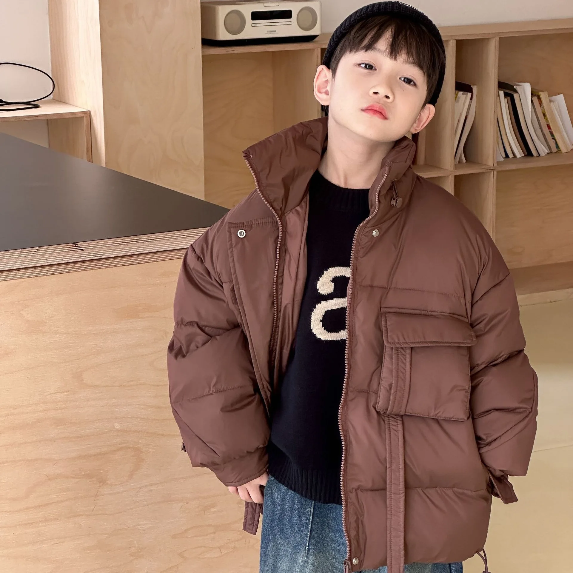 Winter New 2026 Simple Stand-up Collar Cotton Jacket Warm and Thicker