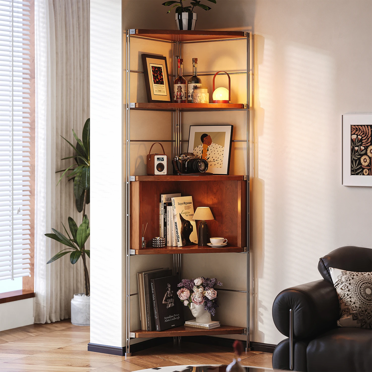 Corner cabinet, second-hand corner shelf, triangular cabinet, living room corner cabinet