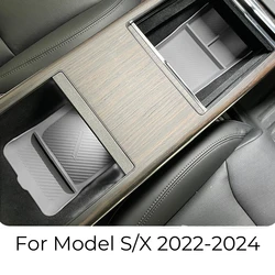 Per modello S X 2022 2023 2024 Console centrale vassoio inferiore bracciolo Box Underlay Back Row Seats Storage Tank Pad Storage Box Pad