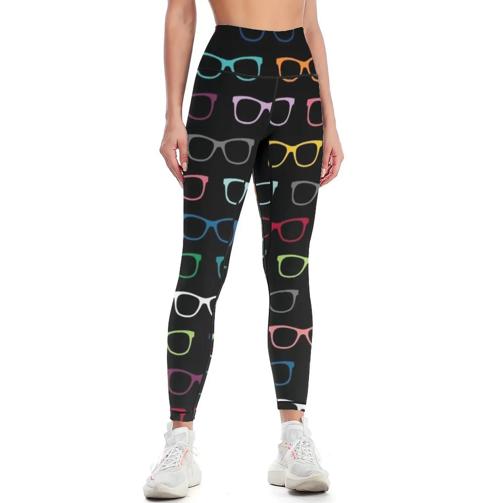 

Colorful Hipster Eyeglasses Pattern Leggings Golf wear legging pants raises butt sport set Women's gym Womens Leggings