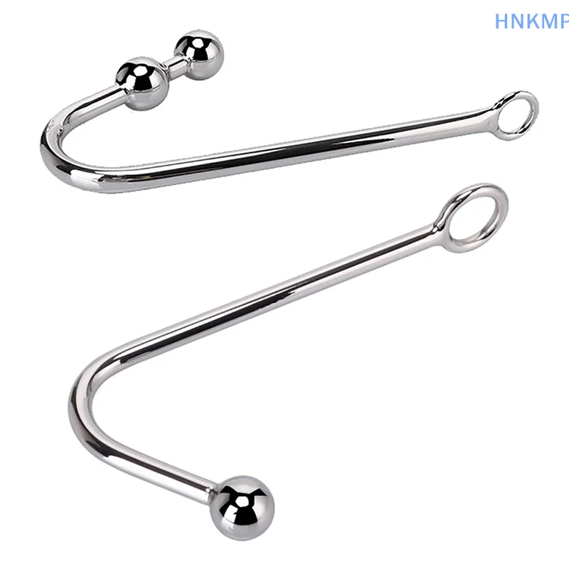 1Pc Stainless Steel Anal Hook With Ball Hole Butt Plug Dilator Prostate Massager SM Bondage Sex Toy For Man