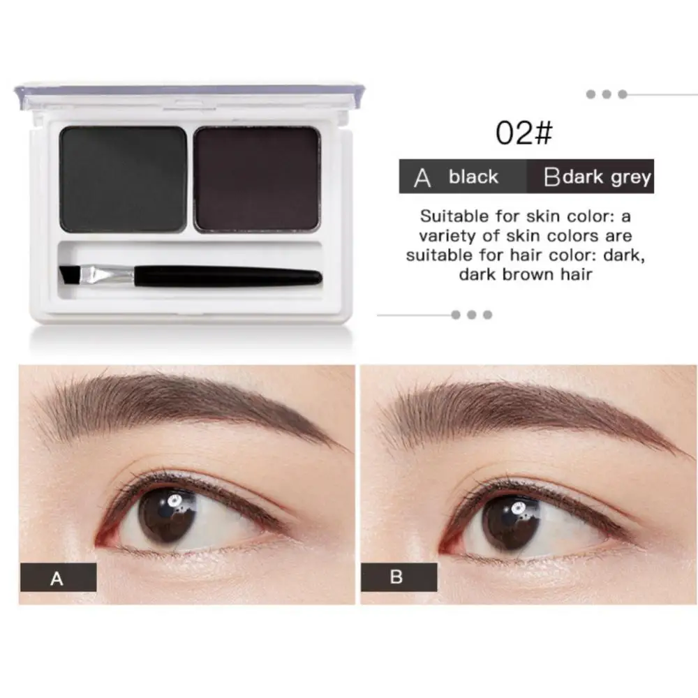 Sobrancelha Gel para Feminino, Brow Pó Tint, Eye Brow Enhancers, Paleta de Maquiagem, Cosméticos, 2 Cores