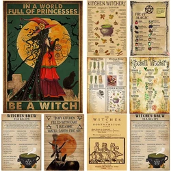 Kitchen Witchery Poster Retro Witch Brew Kraft Paper Prints Posters Vintage Home Room Bar Cafe Decor Aesthetic Art Wall Painting