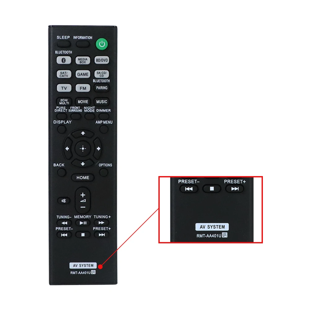 Nuevo controlador RMT-AA401U para Sony AV receptor multicanal STR-DH590 Control remoto RMT-AA401U Fernbedienung