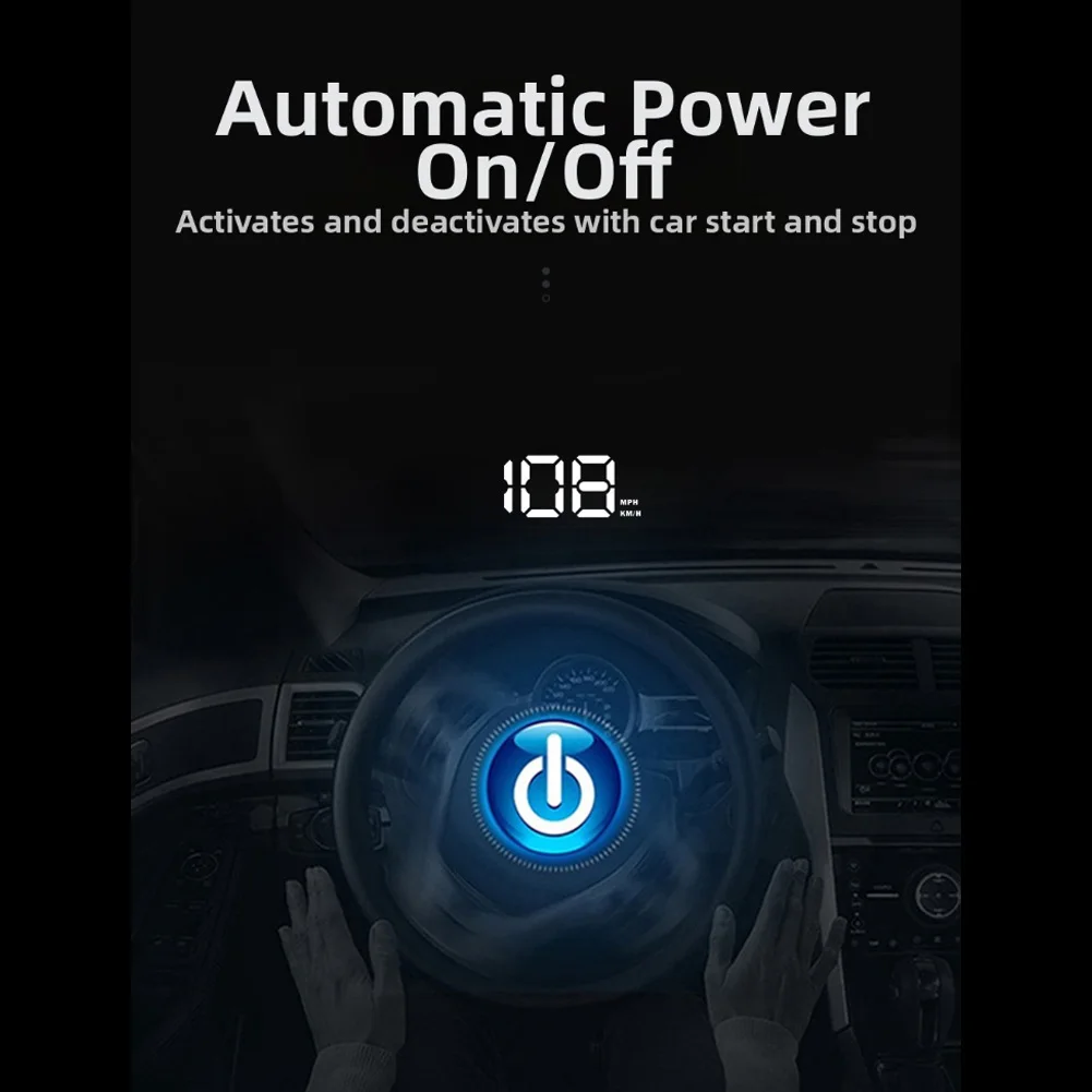 Head Up Display GPS Digital HUD Speedometer for Cars with Large Font Display and Speed Unit Switching Between KMH and MPH