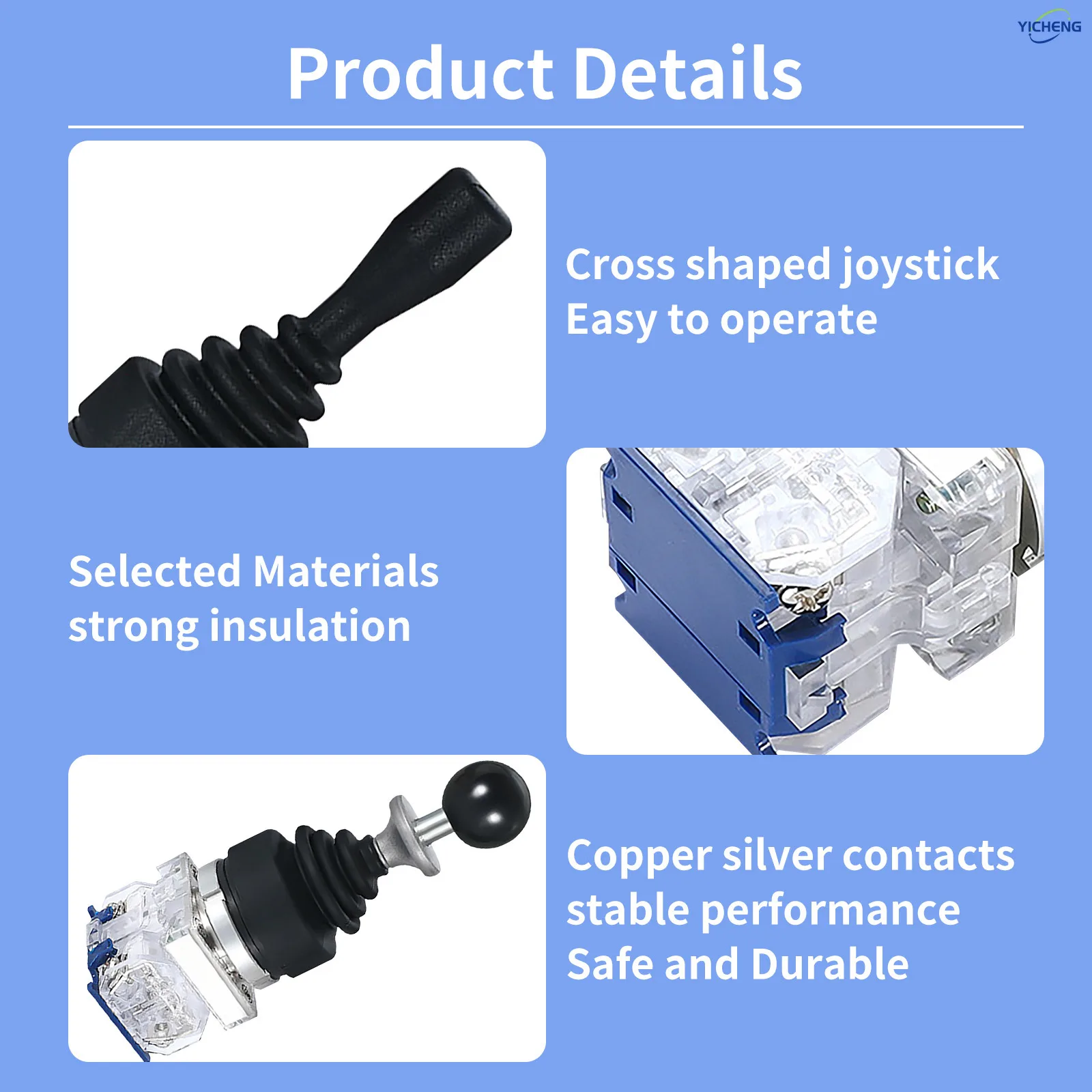 1Pcs Joystick Monolever Switch,Momentary/self locking 4 Position 4NO/2 Position 2NO,Optional anti misoperation protection,30mm