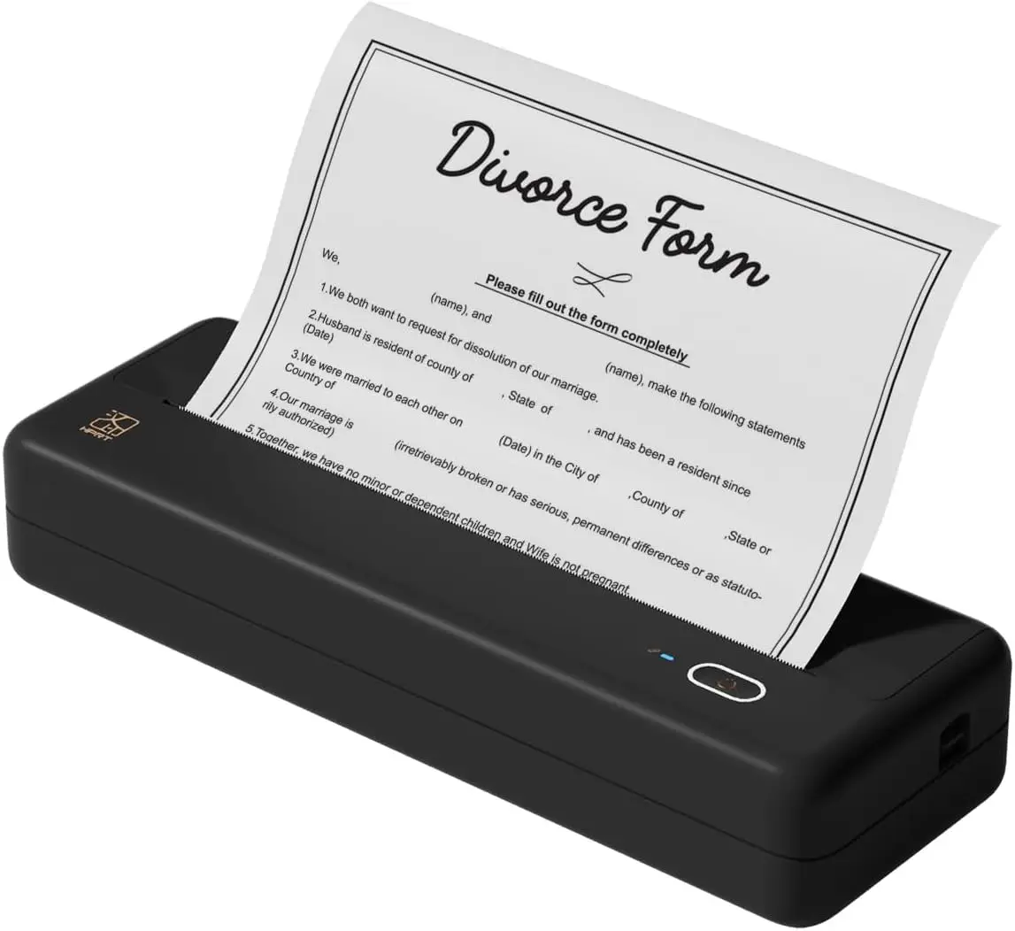 طابعة لاسلكية محمولة - طابعة بلوتوث حرارية للسفر والمكتب المتنقل والمدرسة والمنزل متوافقة مع iOS Android #1