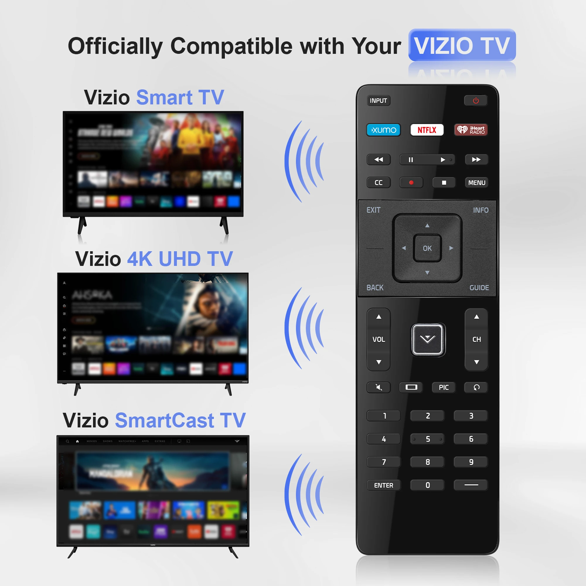 Control Remoto de Repuesto para Televisor Inteligente Vizio, Control Remoto Infrarrojo Compatible con Televisor Vizio SmartCast 4K UHD