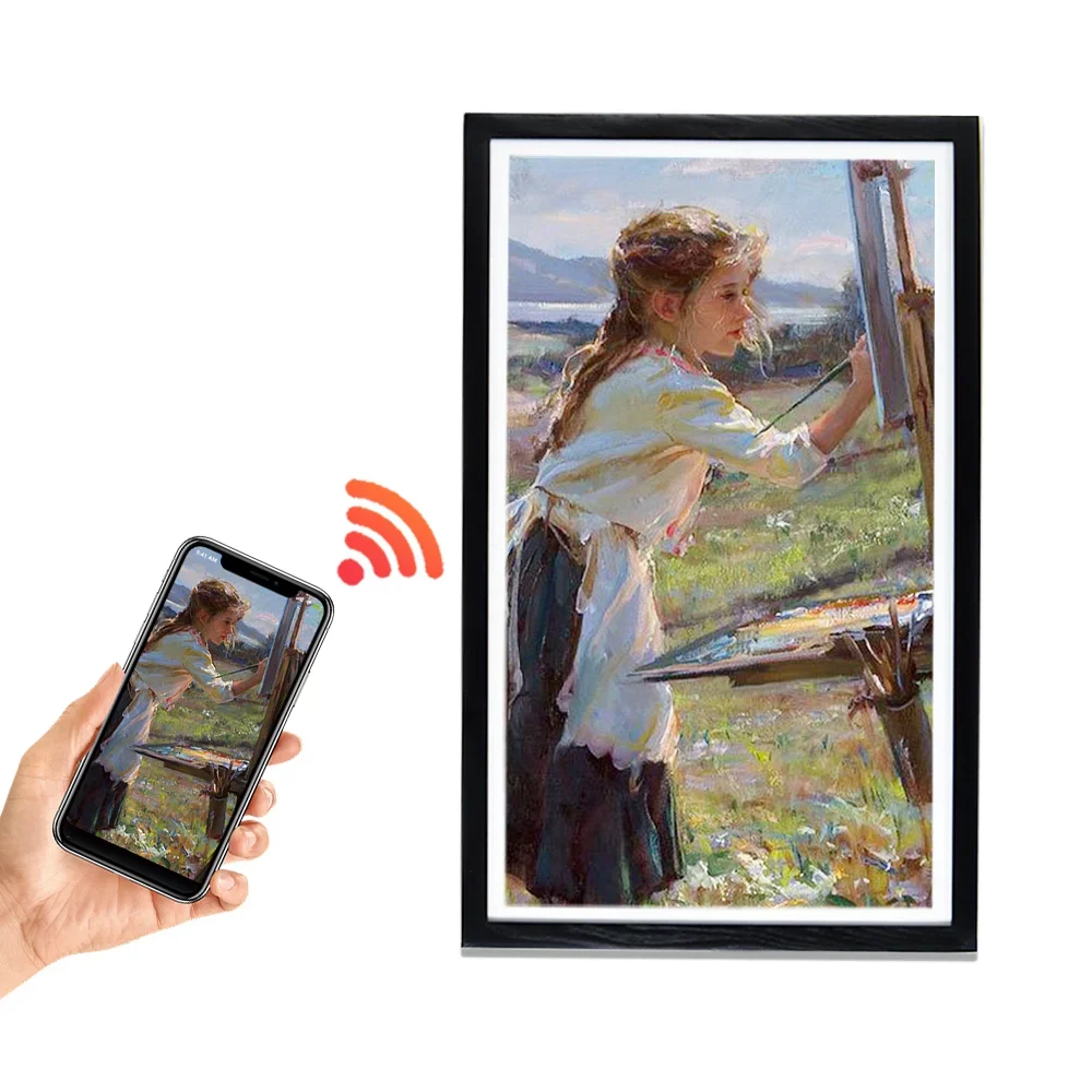 

Large photo frame 32 Inch 1920*1080 FHD display frame Screen 16GB Smart WiFi Digital Photo Frame with App
