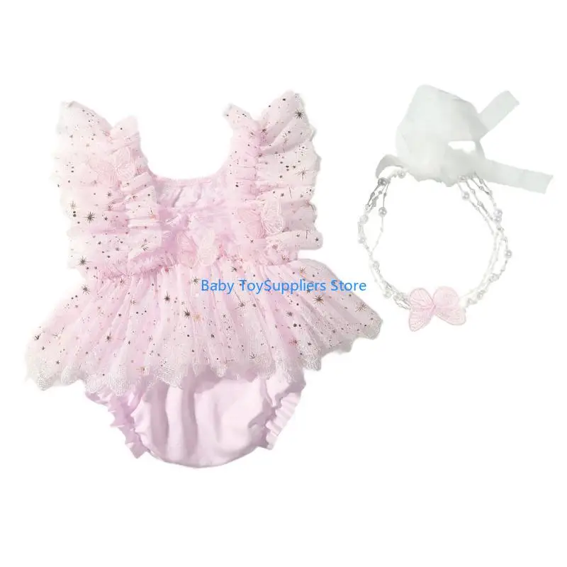 

R1WF Профессиональные новорожденные фотосессии костюм бабочка кружевные детали для комбинезон