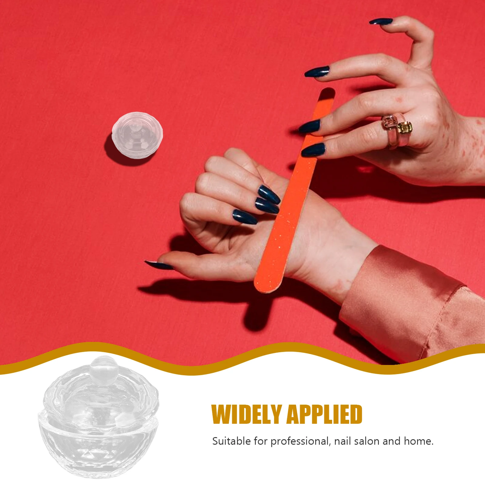 2Pcs Nail Art Crystal Cups Mini Acrylic Liquid Powder Mixing Containers Easy to Use for Salon Nail Art Cup Manicures Liquid Cup