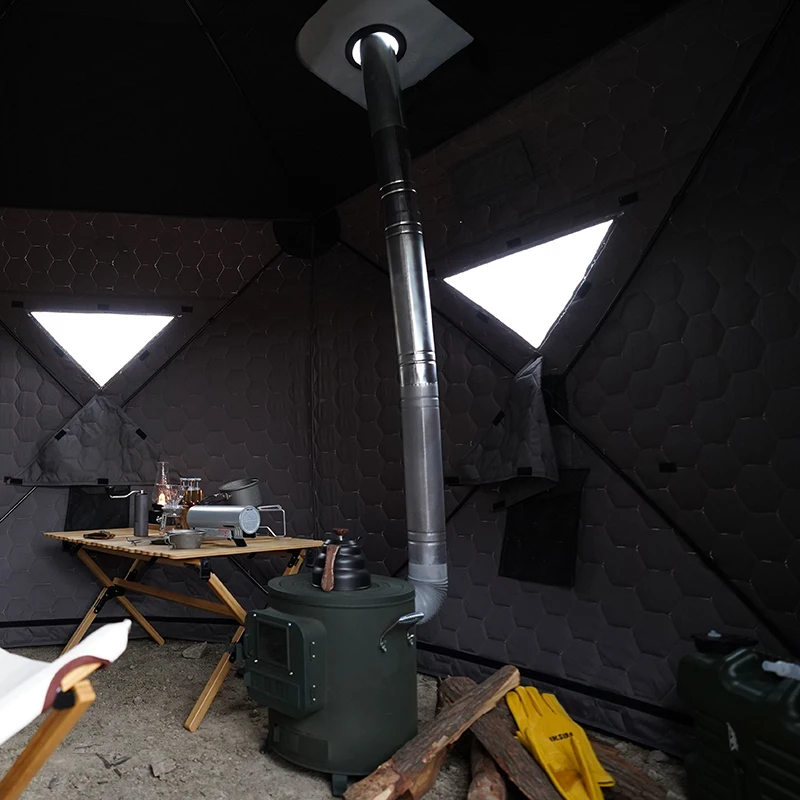 Barraca de sauna para pesca no gelo, acampamento de inverno, equipamento ao ar livre