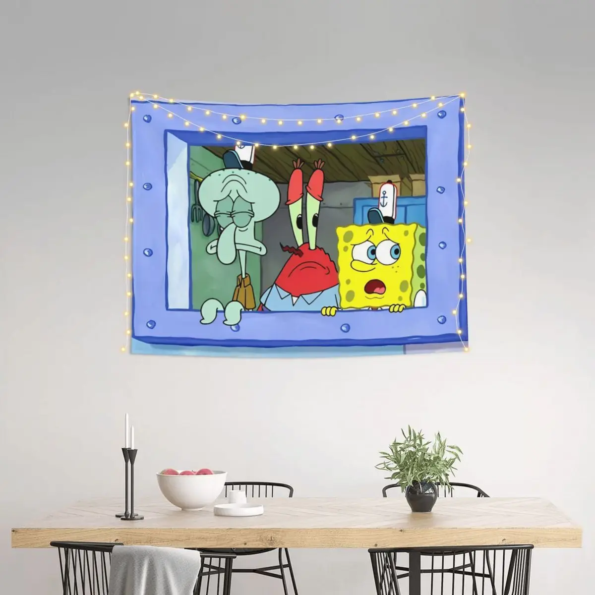 S-Sponge Tapestry Bob Colorful Polyester Wall Hanging Decoration for Bedroom Table Cover Mandala Crab and octopus Wall Tapestry