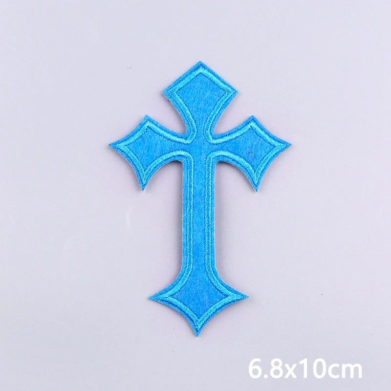 Jesus-Kreuz-Stickerei-Aufnäher für Kleidung, Gold-Silber-Kreuz-Aufnäher zum Aufbügeln für Kleidung, Persönlichkeits-Applikationen, Basteldekoration – Detail 12