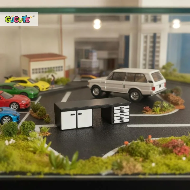 1:64 Scale Mini Workbench Model Dollhouse Diorama Furniture Ornament For Micro Car Scene Layout Micro Landscape Decoration