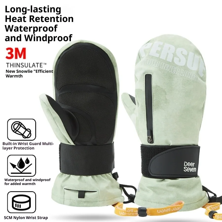 New Snowboard Ski Gloves Touchscreen Thermal Insulated Wrist Guard Support Windproof Snowmobile Gloves Skiing Winter Sports