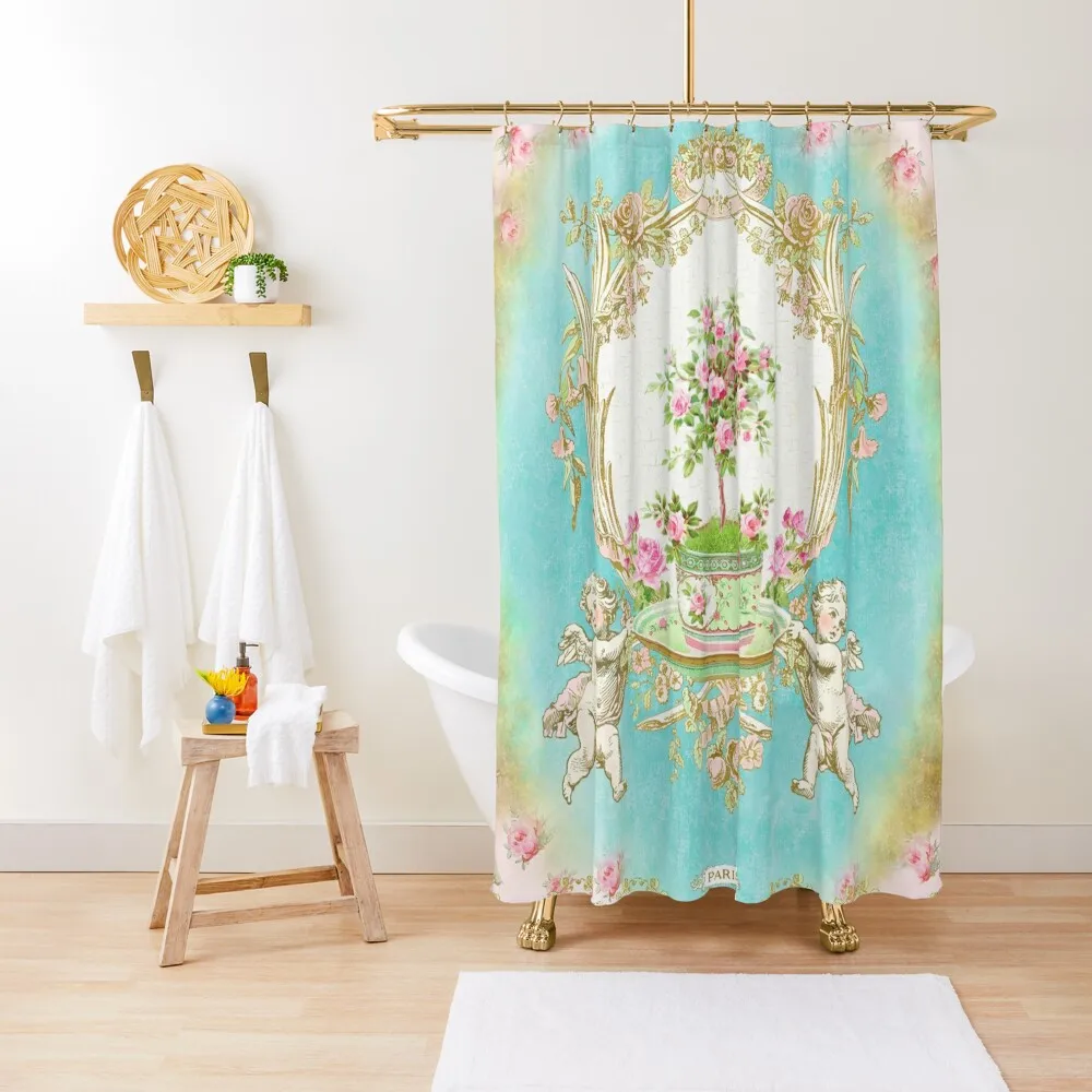 

French Baroque Patisserie Tea Shower Curtain For Bathroom Accessories For Shower And Services Curtain