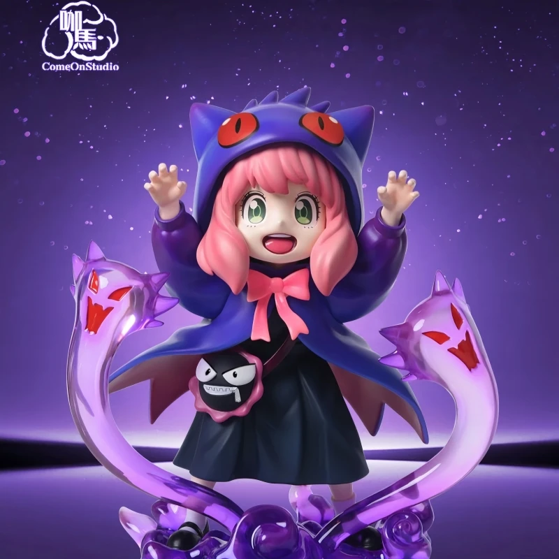 Hot Spyxfamily Anya Forger Cosplay Gengar 16cm Anime Peripheral Figurines Model Toys Sss Muse Black/White Model Cutey Gifts Toys