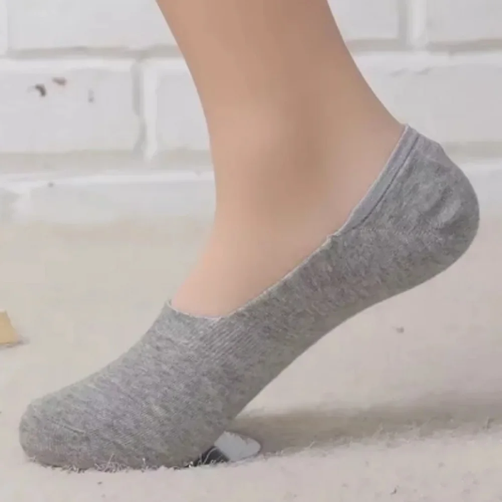 5/10pairs Invisible Socks for Men Ankle Short No Show Low Cotton Black White Non-slip Silicone Summer Thin Sock Breathable image 4