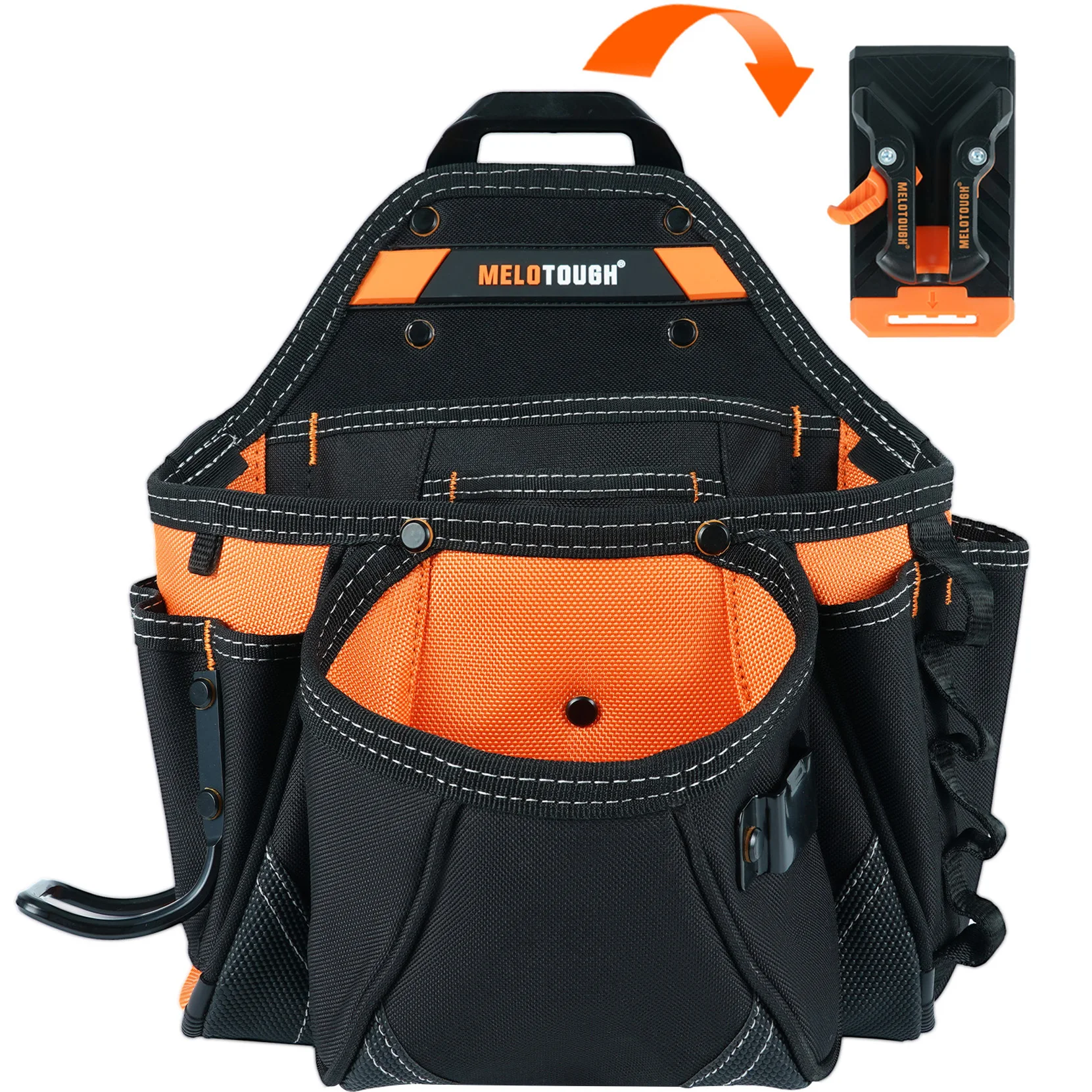Contractor's Tool Pouch Electrician's Tool Pouch Nail ScrewWork Framer's Tool Belt Pouch with Hammer Ring Clip Utility Organizer
