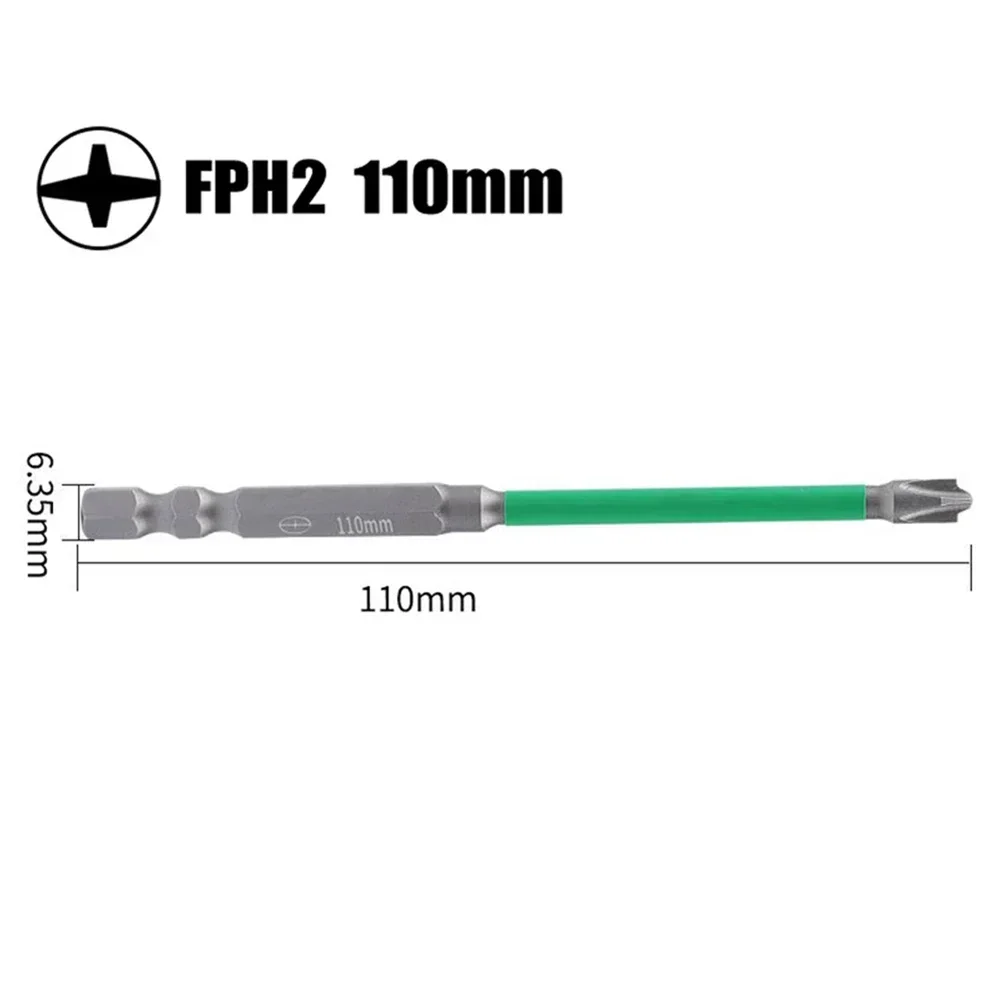 5Pcs FPH2 65mm 110mm Magnetic Special Slotted Cross Screwdriver Bit Sandblasting Anti-rust Bit For Electrician Circuit Breakers