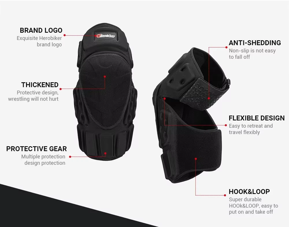 Motorcycle Knee Protector Anti-Fall Anti-Collision Design For Off Road Moto Racing Extreme Sports Knee Safety Gear For Riders