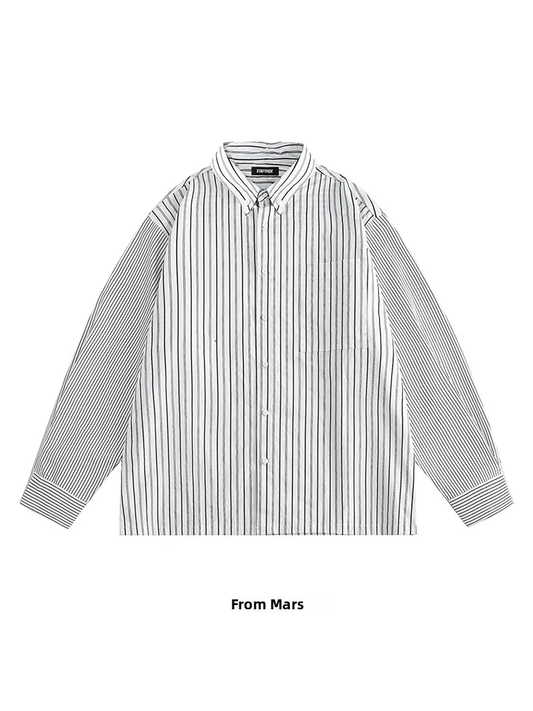 

Романтичное пальто в полоску с воротником, свободного кроя, в уличном стиле, с длинными рукавами, оригинальный дизайн, женское.