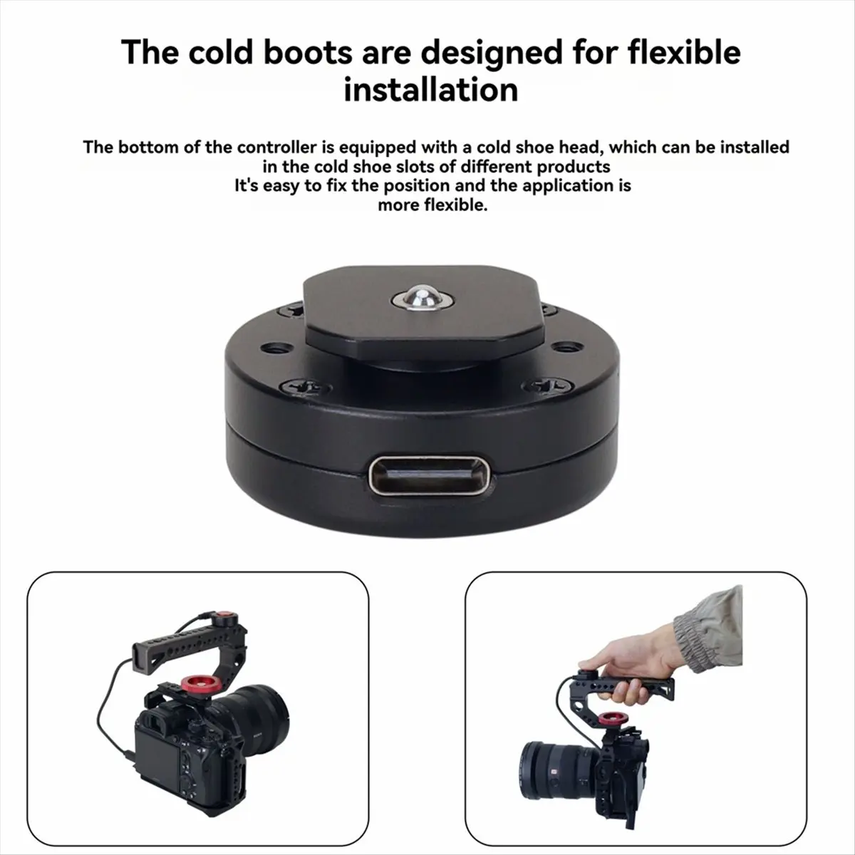 Camera Record Button with Cold Shoe Mount for A9 II/A9 S5 II X-T3