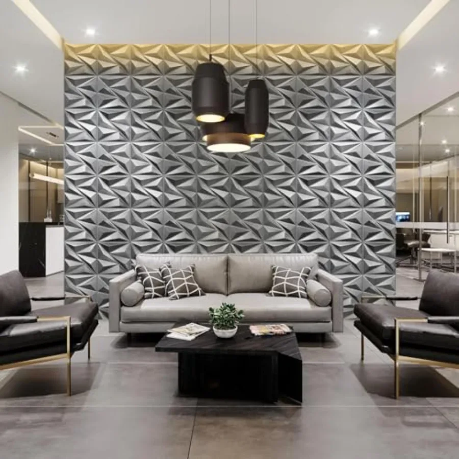 33 Pack 3D Wall Panels for Interior Wall Decor, 12''x12'' Textured Accent Wall Panels, Decorative Wall Panels for Living Room B