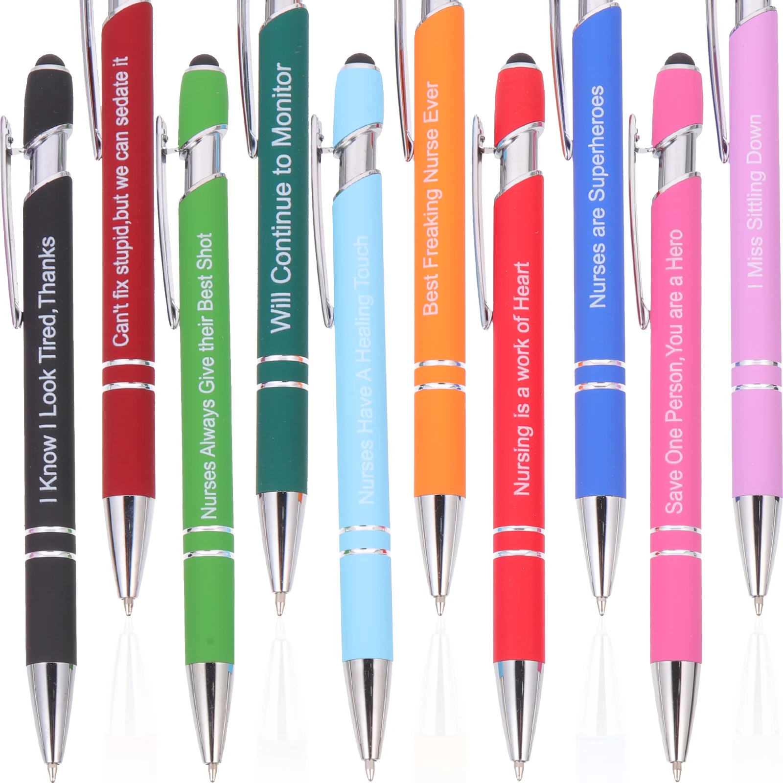 Chic 10Pcs Inspirational Ballpoint Pens Set Ergonomic Tools Stylish Office Accessories Adorable Daily Pens