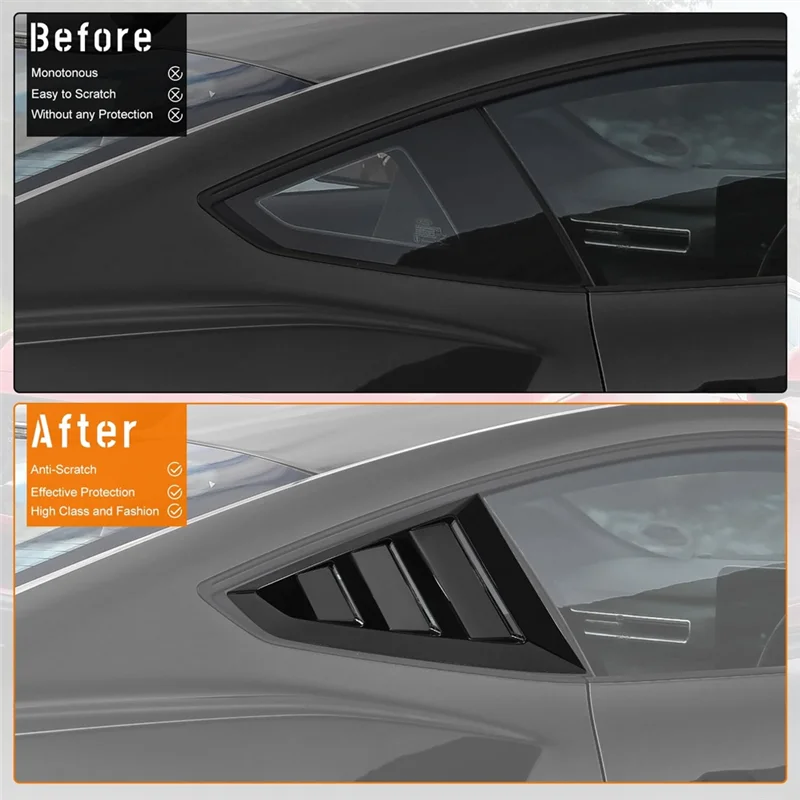 Pára-brisa colher capa para ford mustang 2024 2025 persianas da janela traseira guarnição capa janela lateral grelha