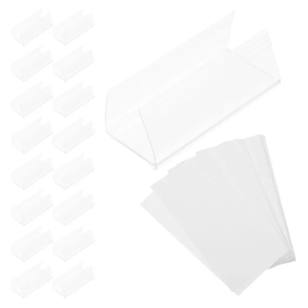 30Pcs Transparent Label Holders for Wire Racks Shelves Storage Bins Library Retail Display Sign Clips Merchandise Tag Holder