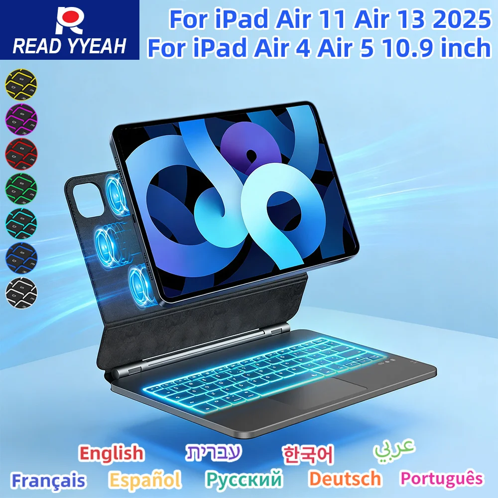 

Беспроводная Bluetooth-клавиатура для iPad 11-го и 10-го поколений, чехол для iPad A16 11-го поколения (A3355, A3356, A2696), смарт-чехол, аксессуары для iPad