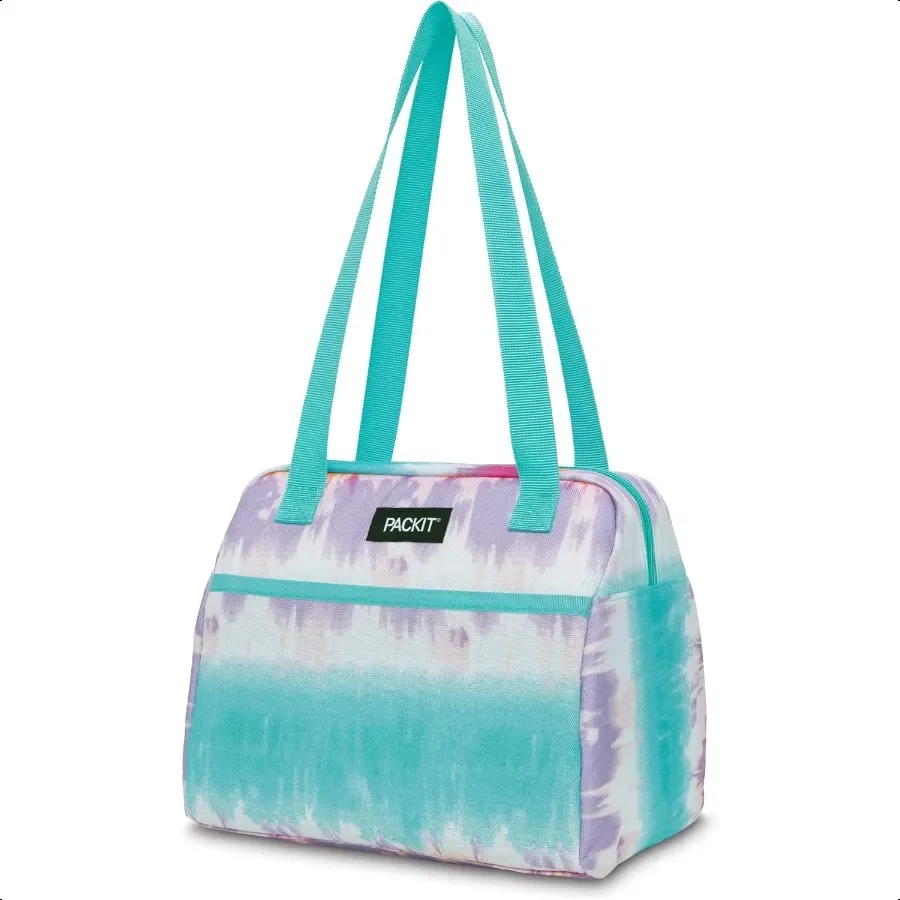 

Freezable Hampton Lunch Bag Tie Dye Sorbet Built with EcoFreeze Technology Collapsible Reusable Zip Closure with Front Pocket a