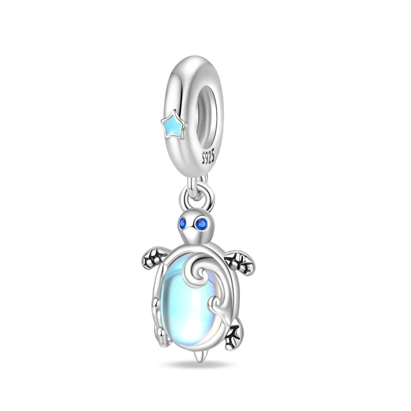 

Original 925 Sterling Silver Colorful Glazed Turtle Charms Pendant Fit 3mm Original Bracelet DIY Women Fine Party Jewelry Gifts