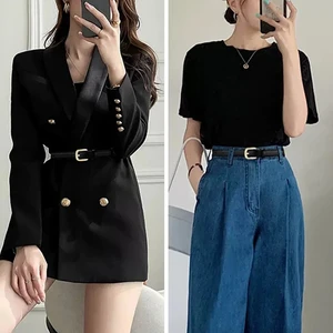 Women's black belt jeans, women's fashion, simple, Korean version, The Senior Senior of Tide, Ins Wind, Pants, Women, Cem 8 Main Sales Gift for 90 Years Lady - №1