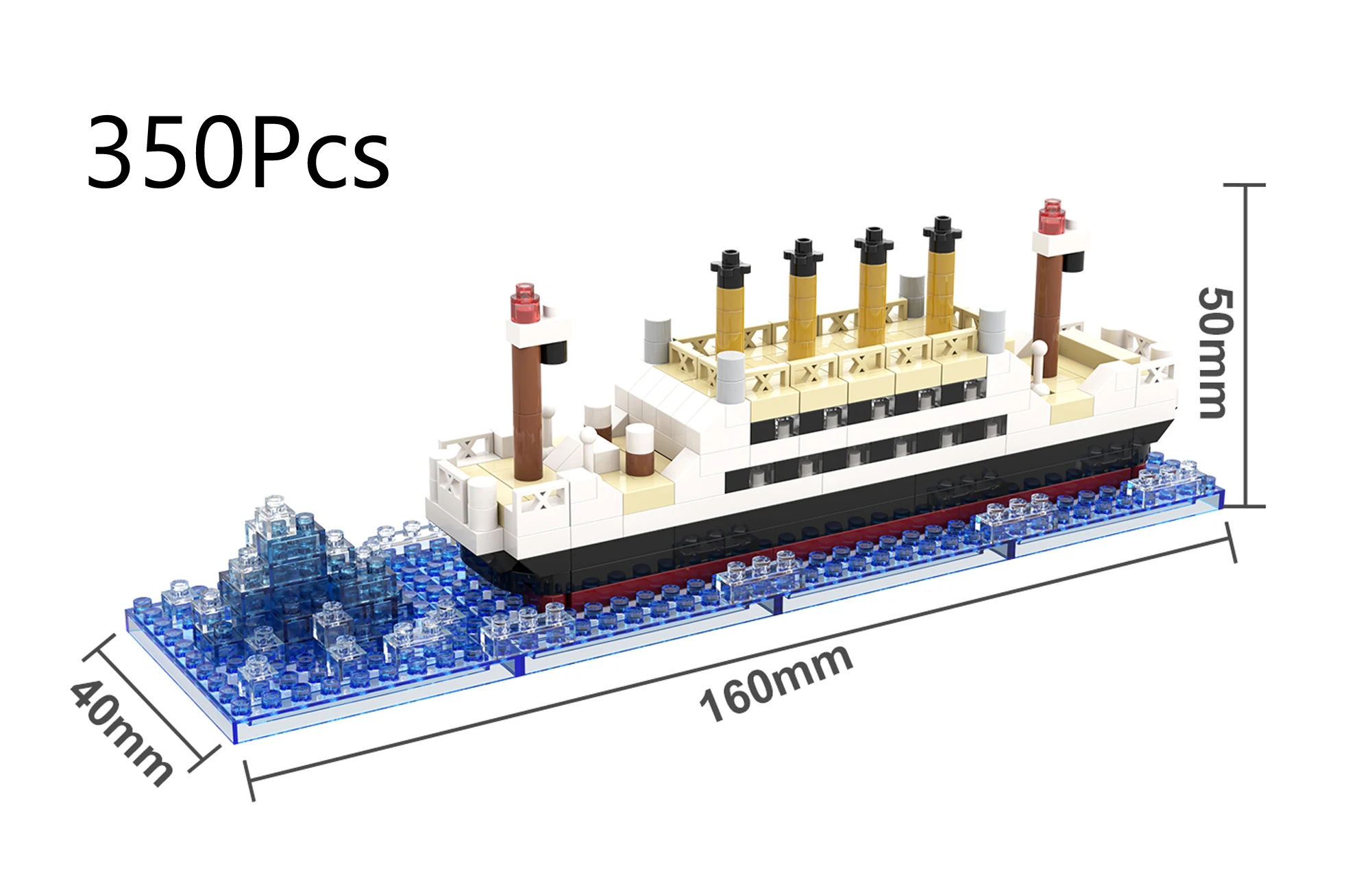 Kleine deeltjes bouwsteen assemblage speelgoed Titanic gigantische jongen meisje puzzel cruiseschip baksteen model kit desktop verjaardagscadeau kind